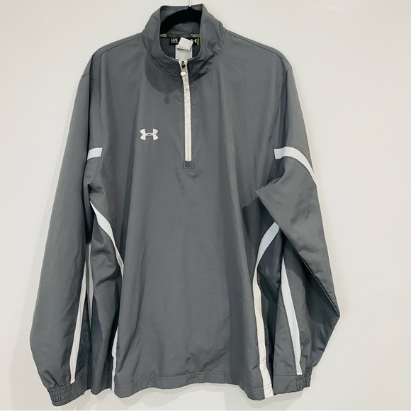 Under Armour Other - Under Armour Men's Large Pullover 1/4 Zip Lightweight Gray Pockets Windbreaker